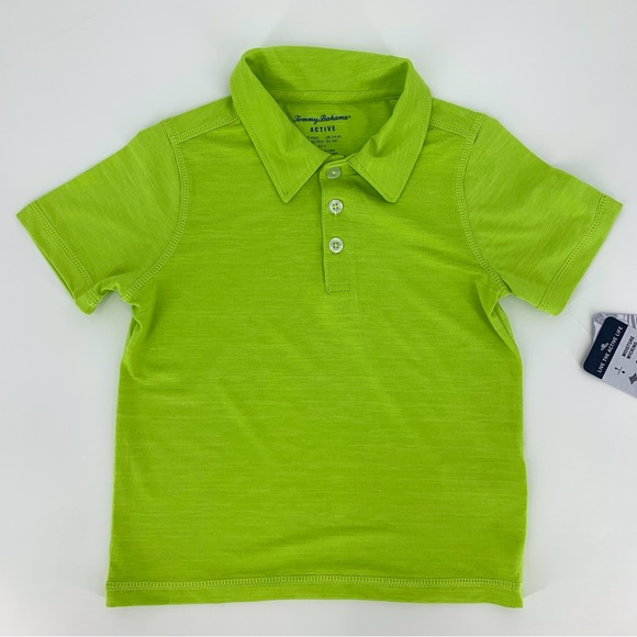 Tommy Bahama Active NWT Boys' Lime Green Short Sleeve Polo Shirt, XS - Picture 3 of 13